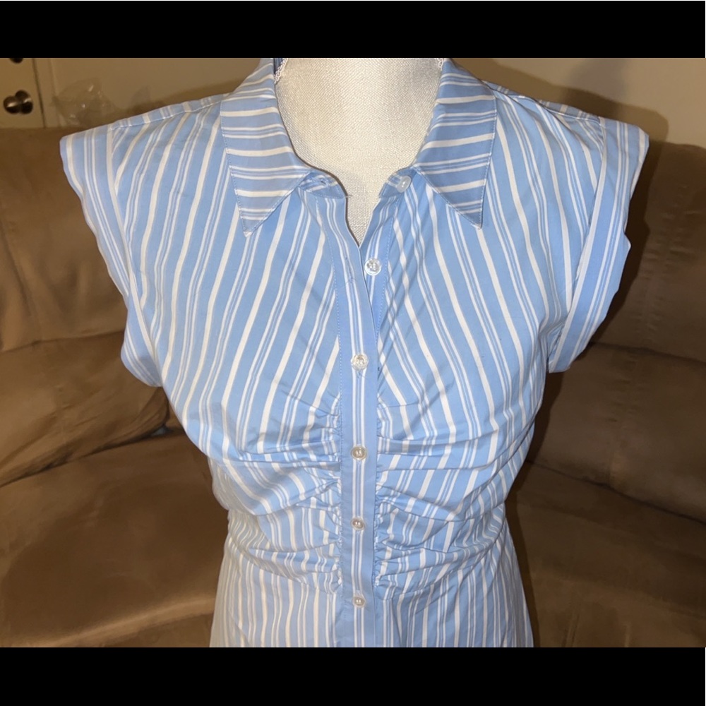 VERONICA BEARD Ferris Striped Button Up Dress - Picture 3 of 8